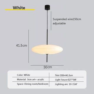 Bozsi - Modern Black/White Flying Saucer Round Pendant Ceiling Light