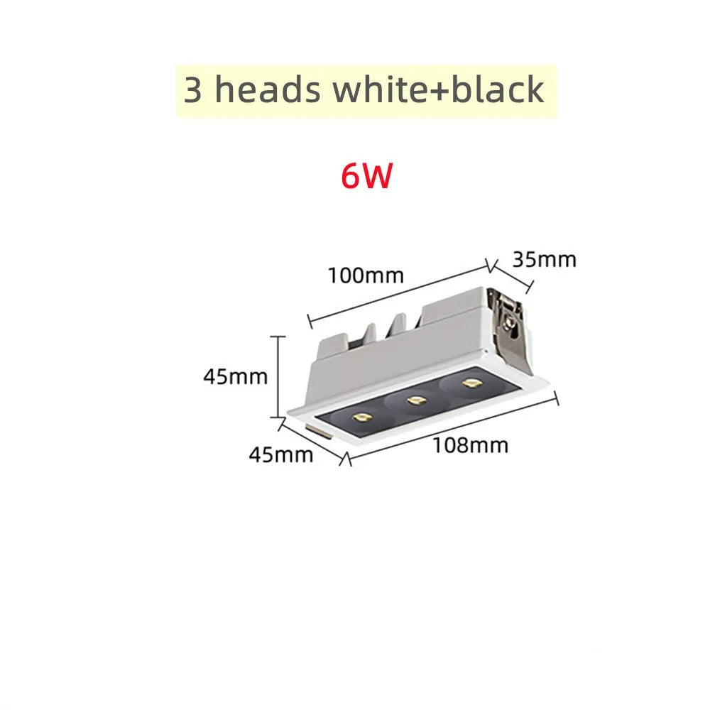 Eboni - Rectangular Industrial Recessed LED Downlight Ceiling Light