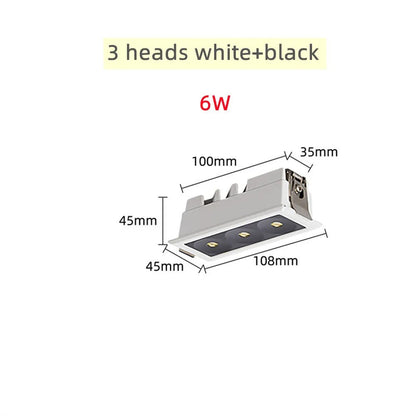 Eboni - Rectangular Industrial Recessed LED Downlight Ceiling Light