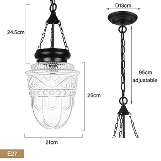 Jakari - Patterned Glass Shade Hanging Pendant Ceiling Light