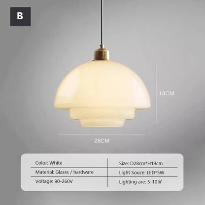 Elvia - Modern Circular Layered Dome Coloured Glass Pendant Ceiling Light