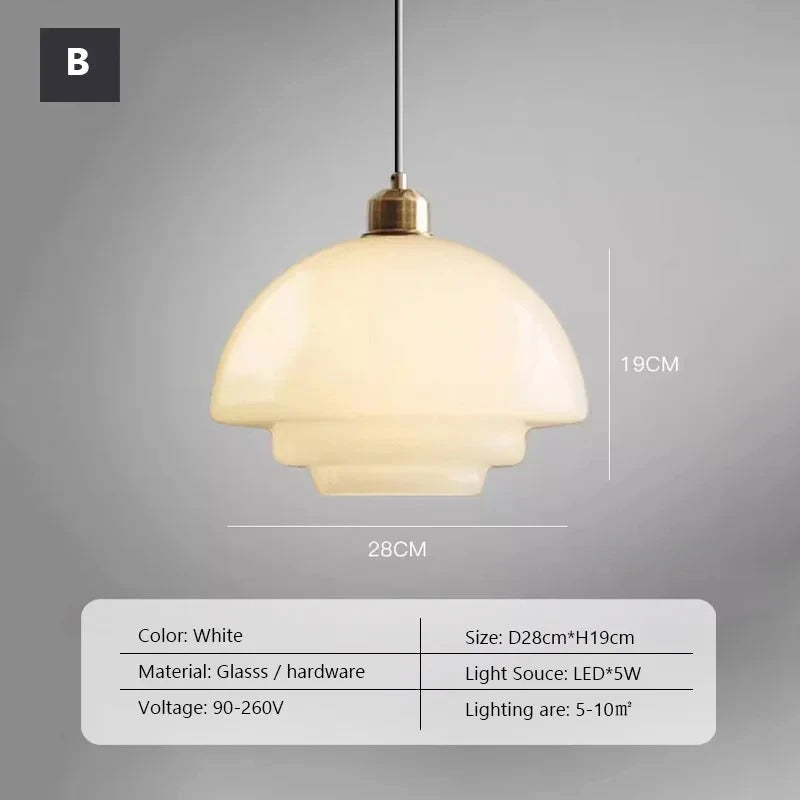 Elvia - Modern Circular Layered Dome Coloured Glass Pendant Ceiling Light