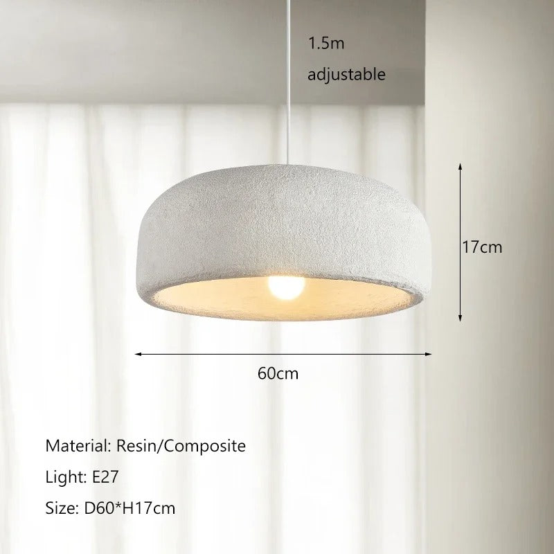 Rylan - Wabi-Sabi Hanging Round White Dish Ceiling Light