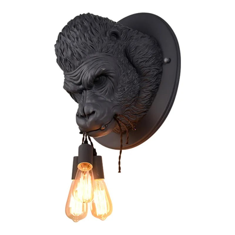 Grissla - Gorilla Head Hanging Bulb Wall Light