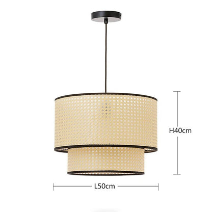 Margit - Japanese Handmade Rattan Round Tiered Ceiling Light
