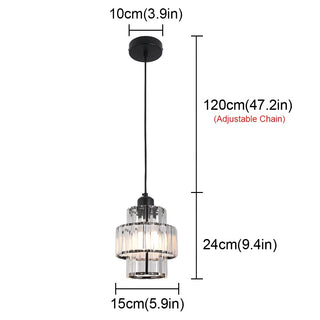 Fernanda - Round Tiered Glass Crystal Ceiling Pendant Light