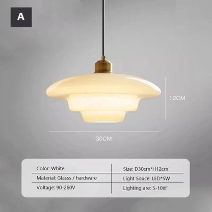 Elvia - Modern Circular Layered Dome Coloured Glass Pendant Ceiling Light