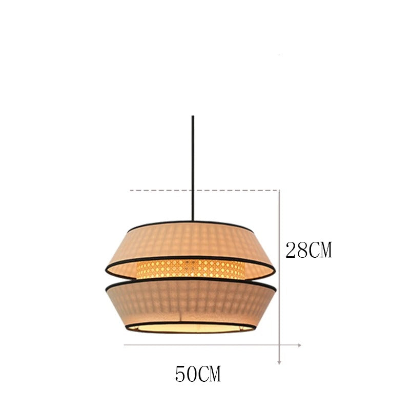Heredia - Handmade Fabric Wicker Round Pendant Ceiling Light
