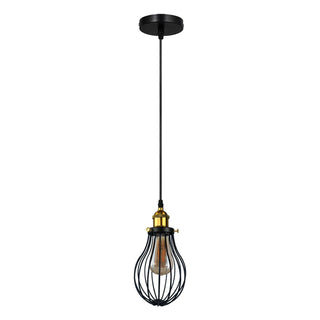 Hansen - Modern Black Caged Bulb Ceiling Light