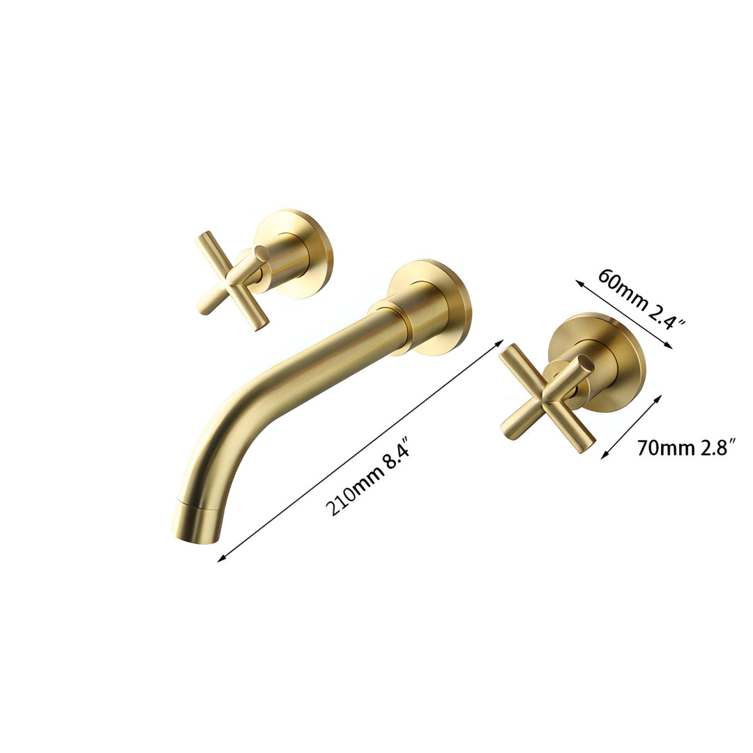 Jieni - Brushed Gold Wall Mounted Basin Tap