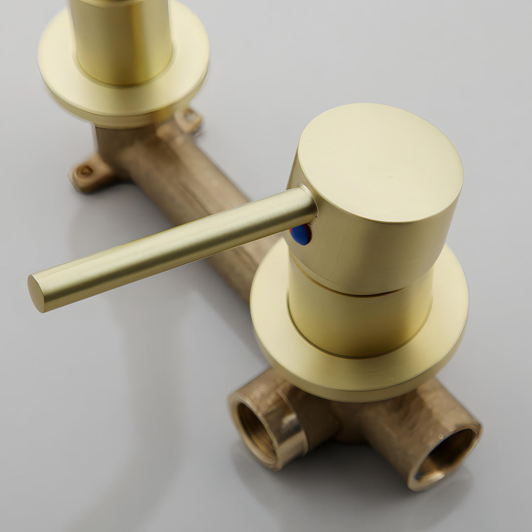 Jieni - Brushed Gold Wall Mounted Basin Tap