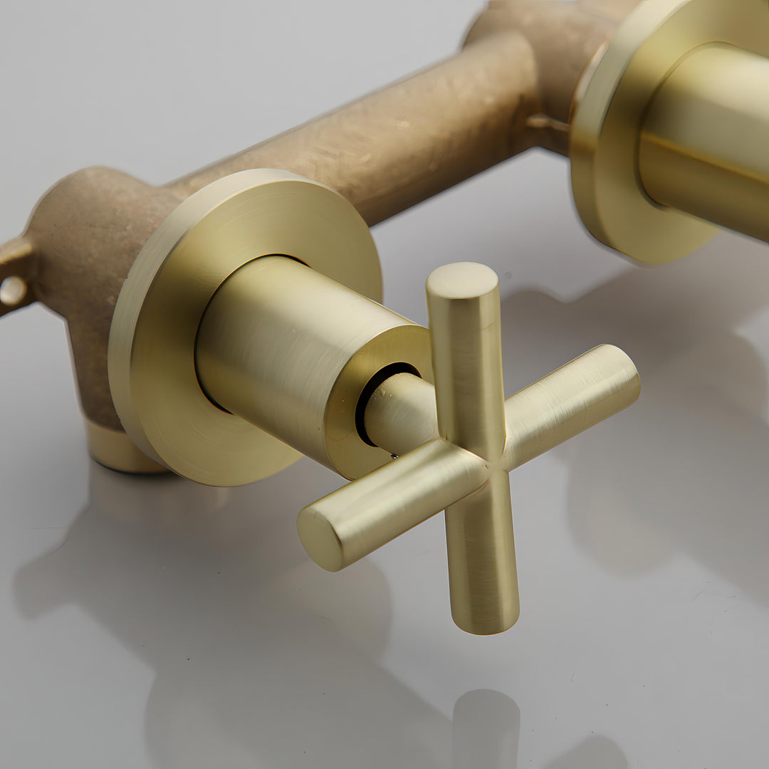 Jieni - Brushed Gold Wall Mounted Basin Tap