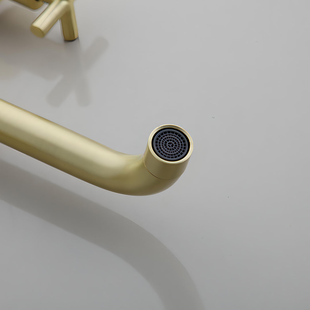 Jieni - Brushed Gold Wall Mounted Basin Tap