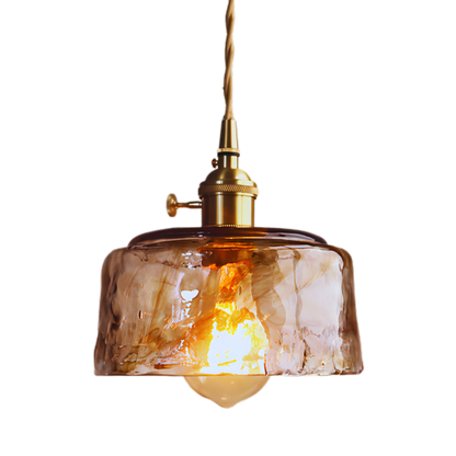 Sergia - Retro Brass Stained Glass Hanging Lamp