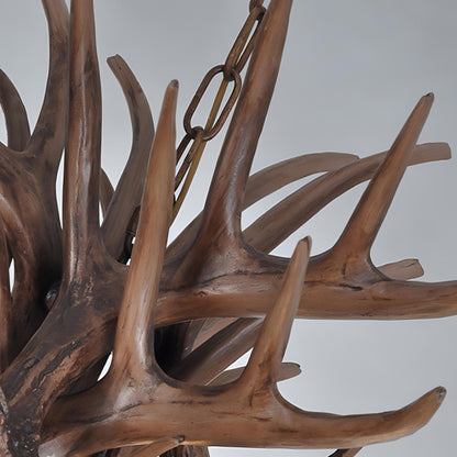 Skye - Antler Vintage Wood Ceiling Chandelier