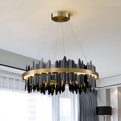 Regina - Circular Hanging Gold Modern Chandelier Ceiling Light