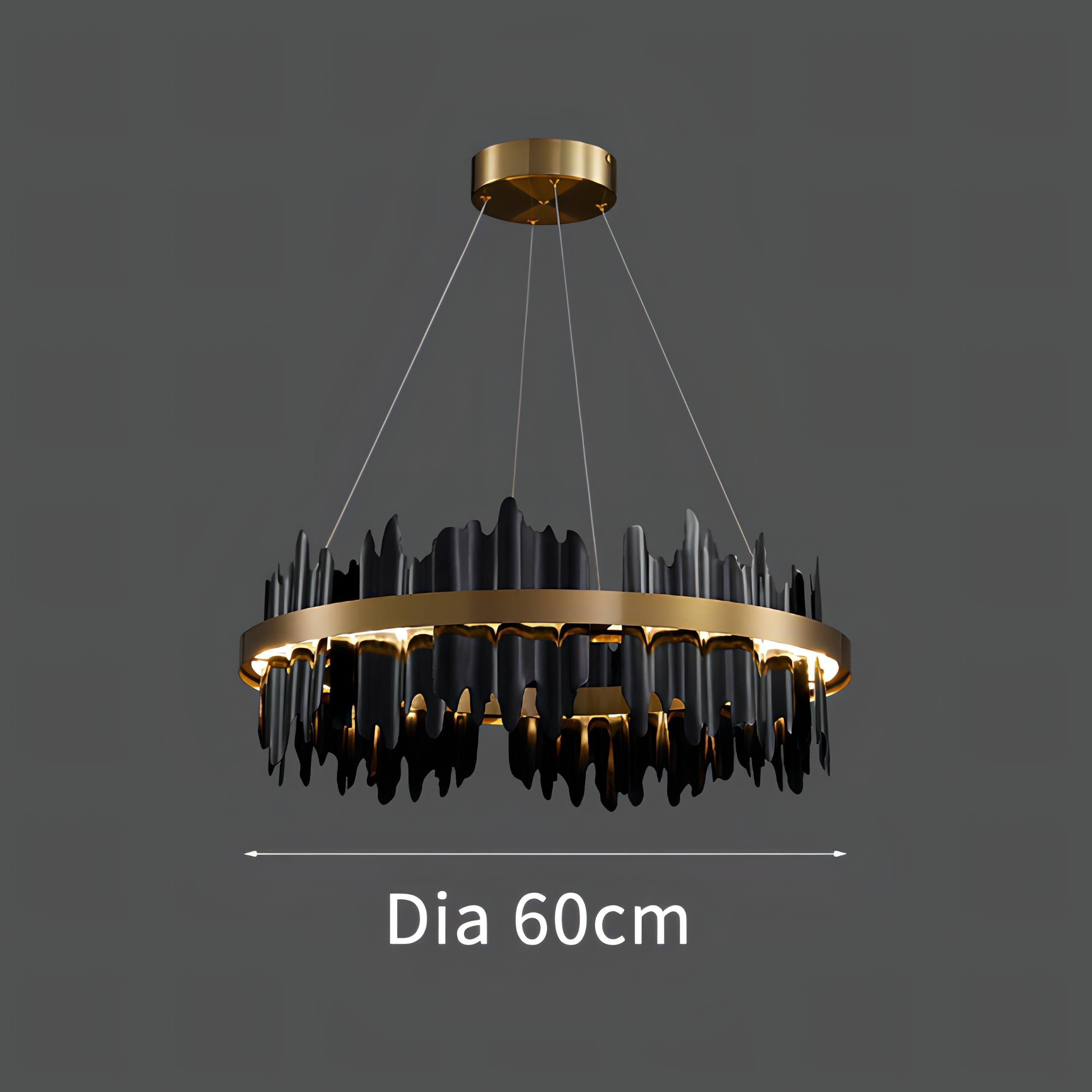 Regina - Circular Hanging Gold Modern Chandelier Ceiling Light