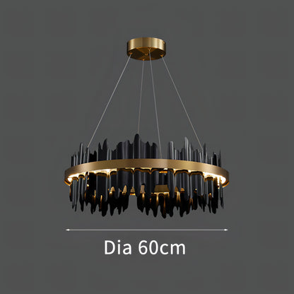 Regina - Circular Hanging Gold Modern Chandelier Ceiling Light