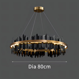Regina - Circular Hanging Gold Modern Chandelier Ceiling Light