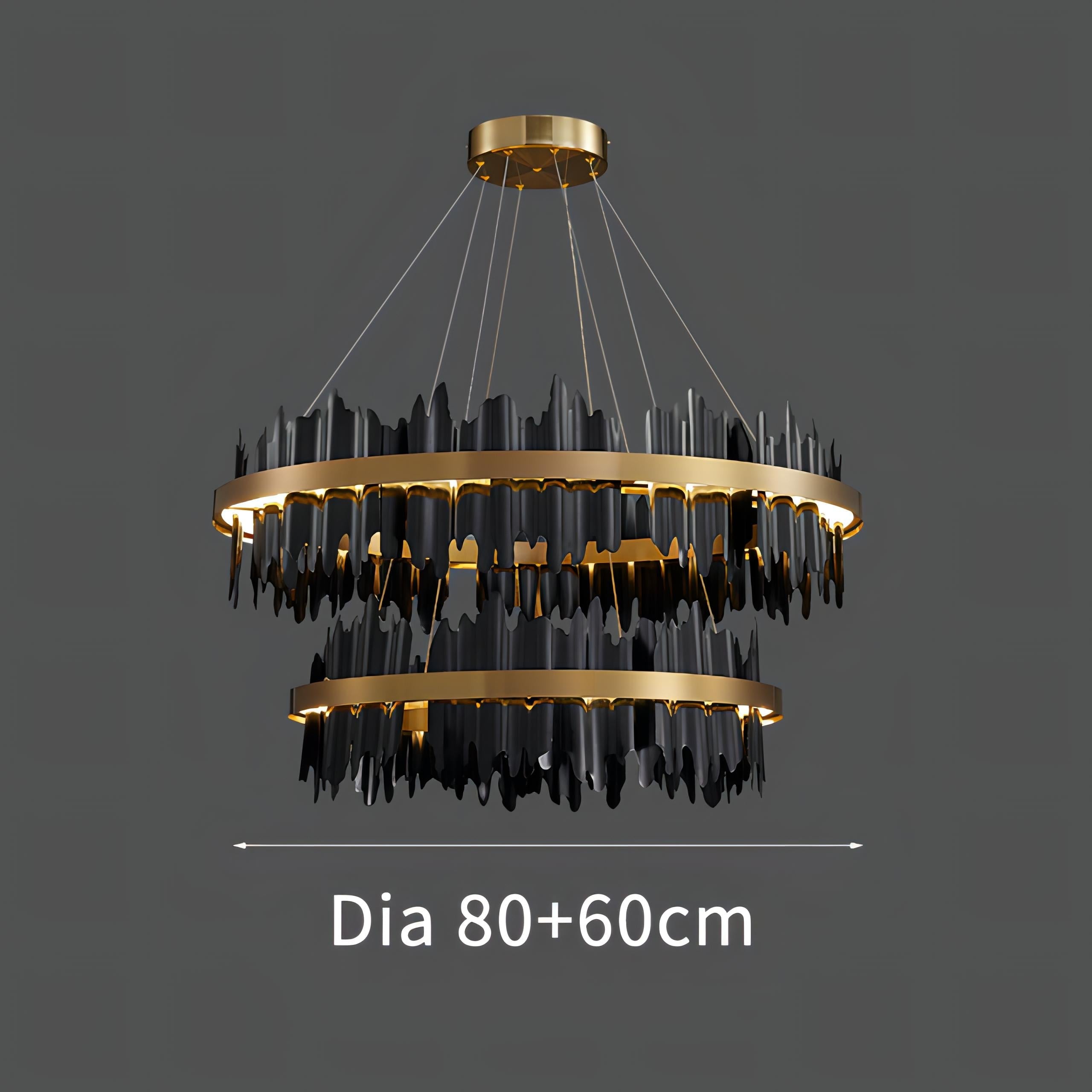 Regina - Circular Hanging Gold Modern Chandelier Ceiling Light