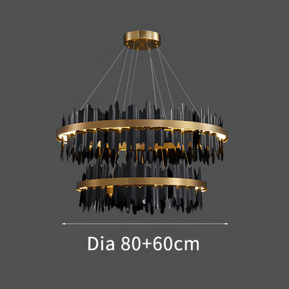 Regina - Circular Hanging Gold Modern Chandelier Ceiling Light