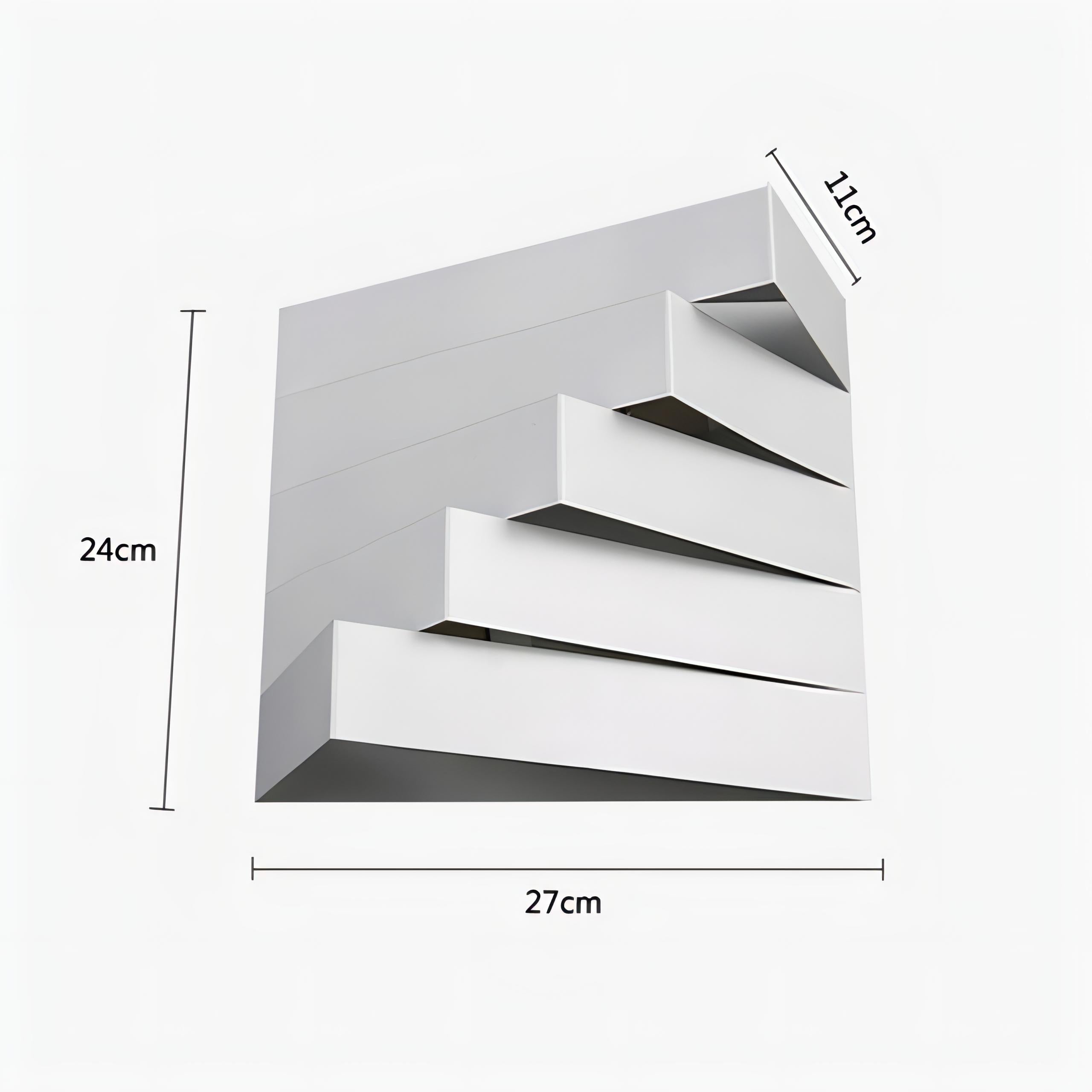 Mono - Modern Square LED Tiered White Wall Light