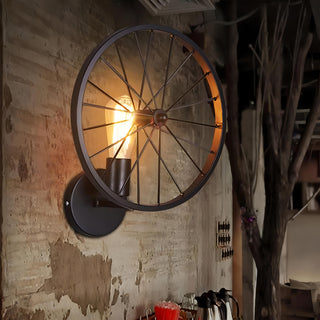 Mae - Retro Metal Wheel Wall Light