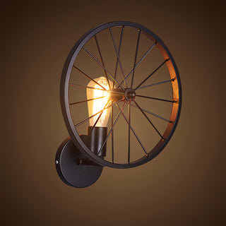 Mae - Retro Metal Wheel Wall Light