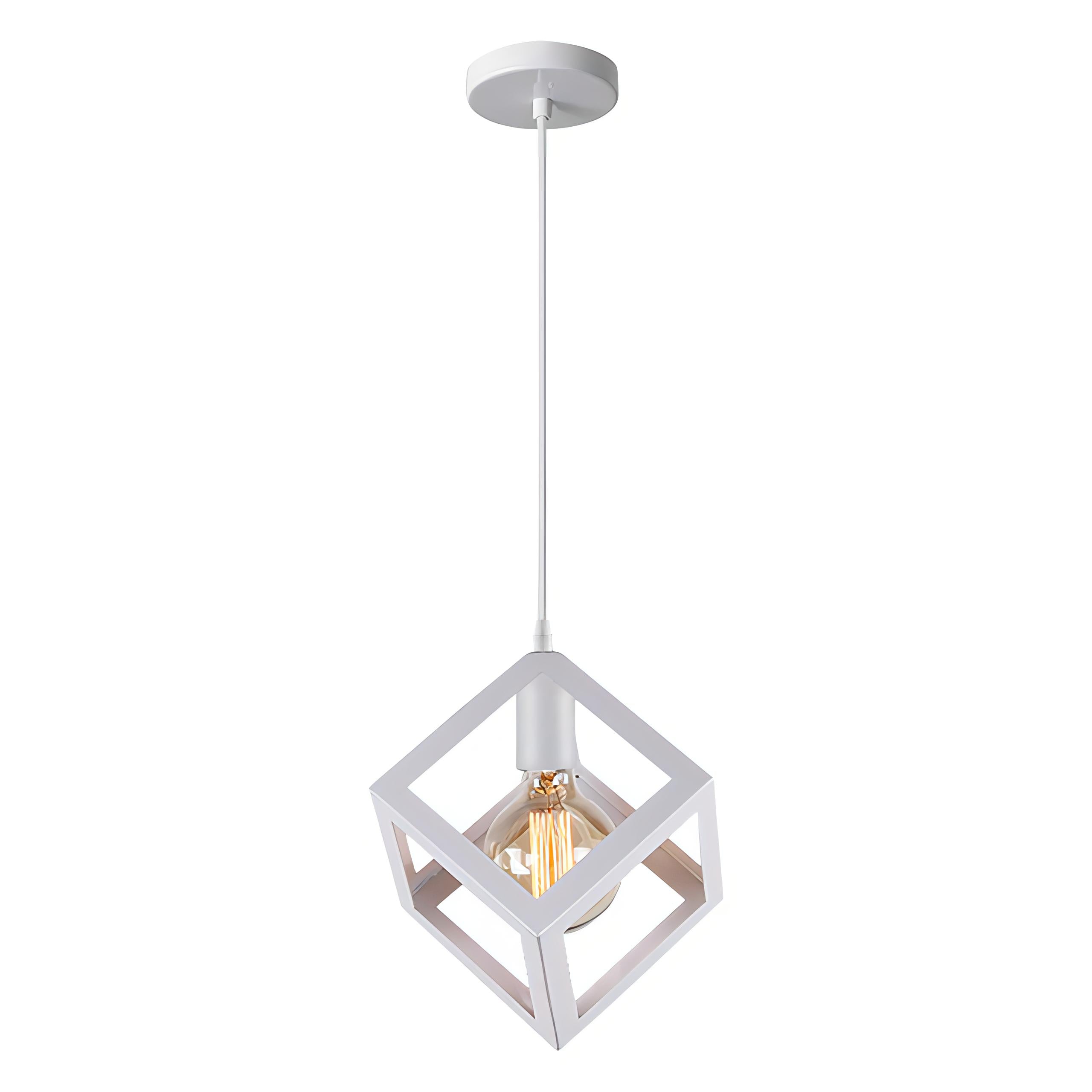 Dru - Modern Square Caged Pendant Hanging Ceiling Light
