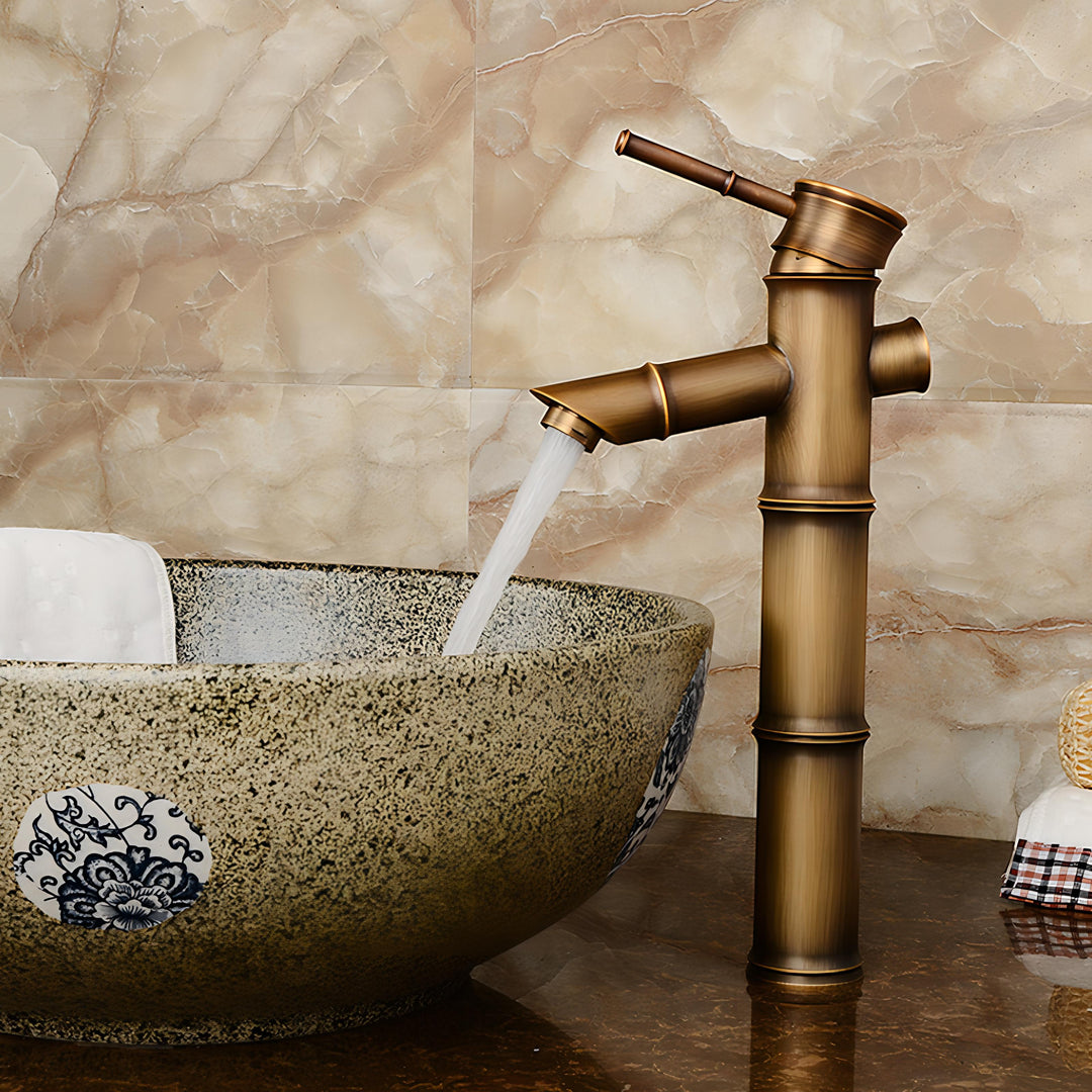 Tasu - Brass Bamboo Basin Tap