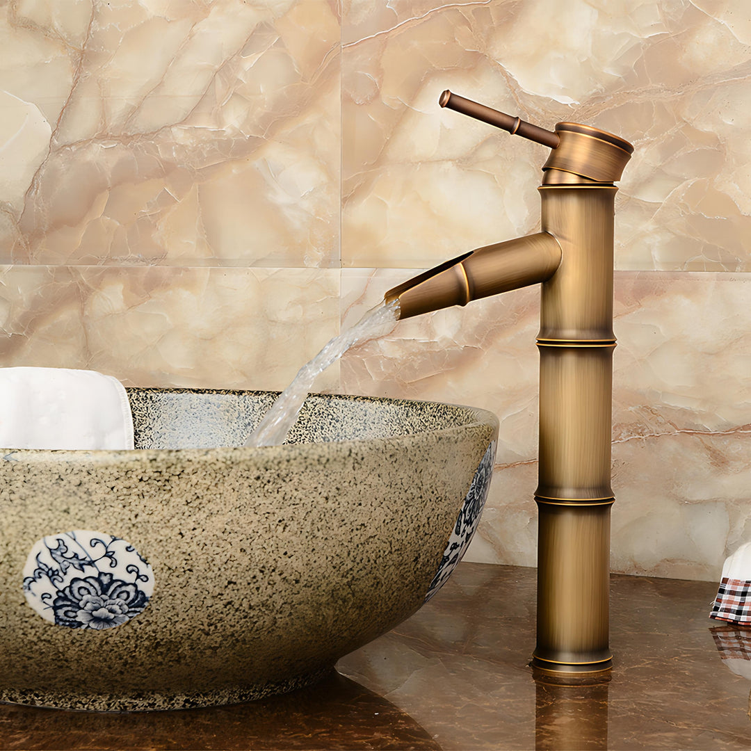 Tasu - Brass Bamboo Basin Tap