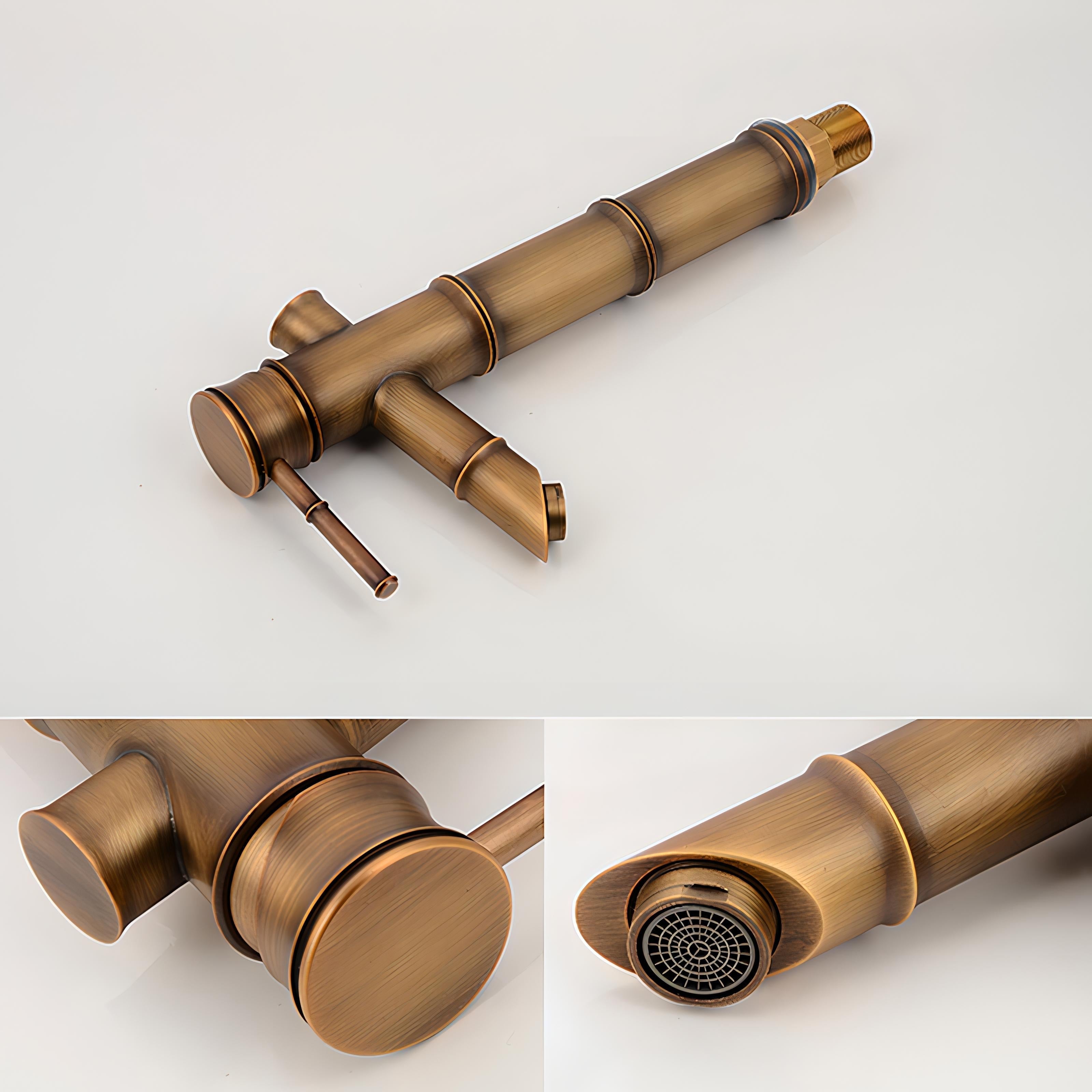 Tasu - Brass Bamboo Basin Tap
