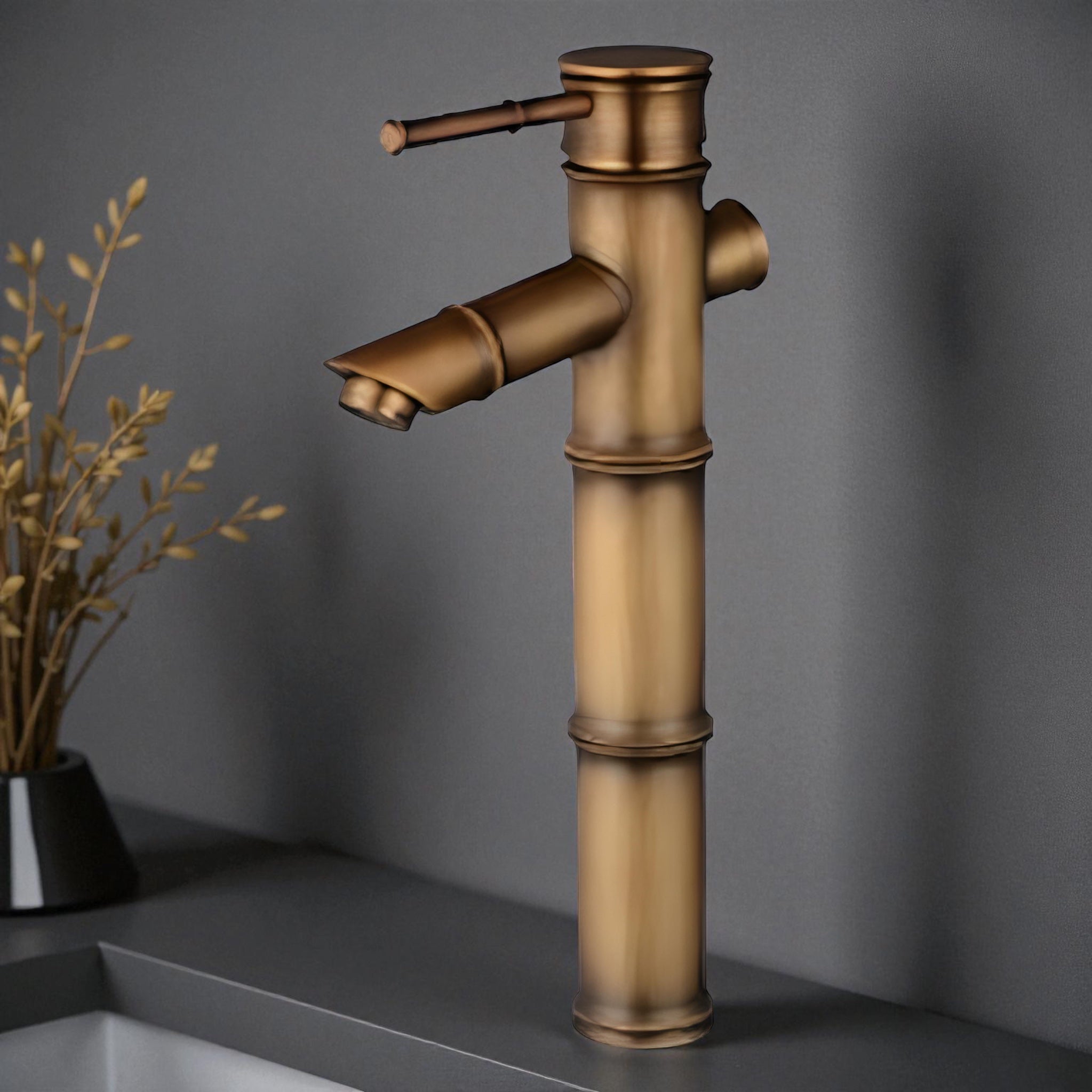 Tasu - Brass Bamboo Basin Tap