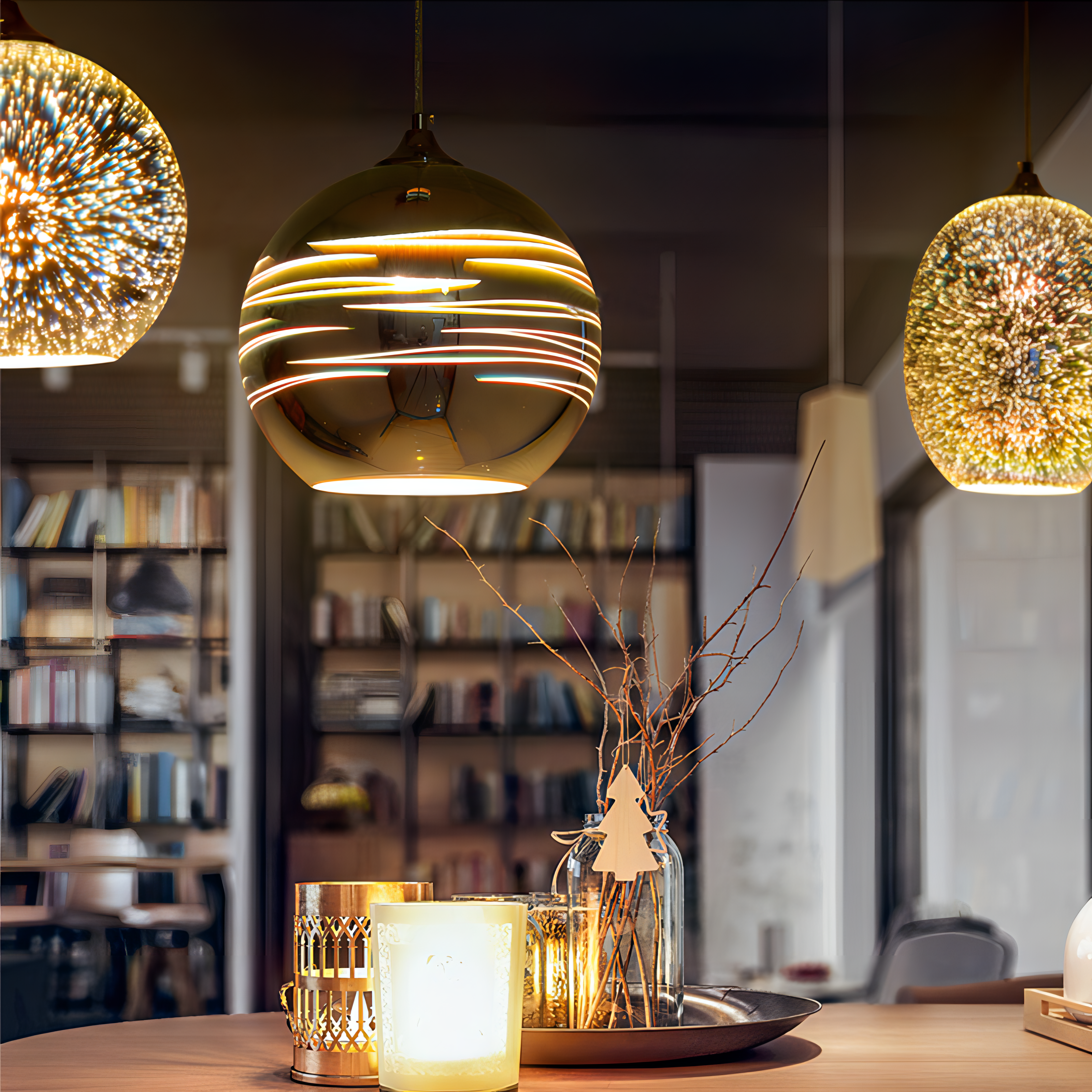 Brooklyn - Firework Glass Ball Hanging Pendant Ceiling Light