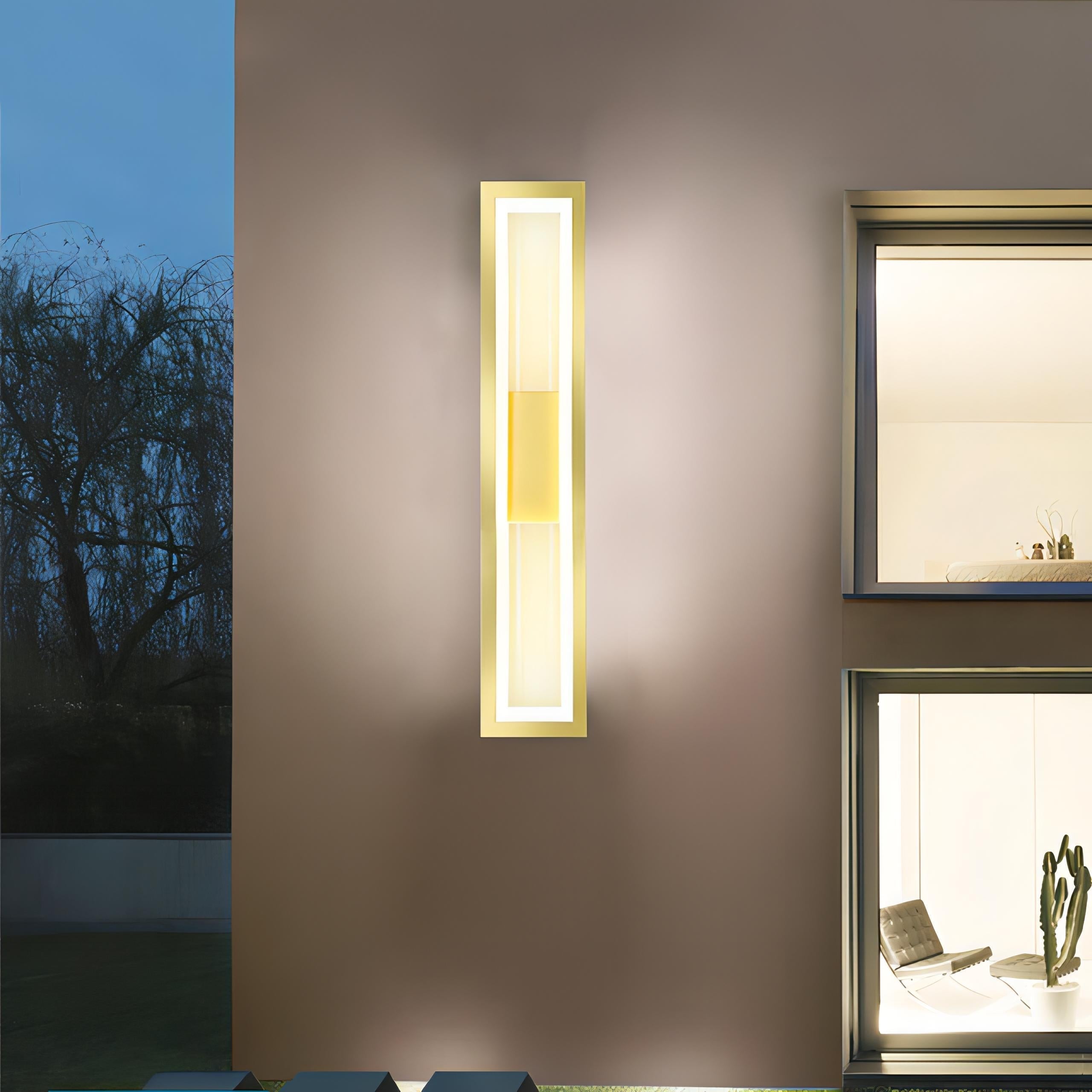 Vihann - Outdoor Modern IP65 LED Long Rectangle Wall Light