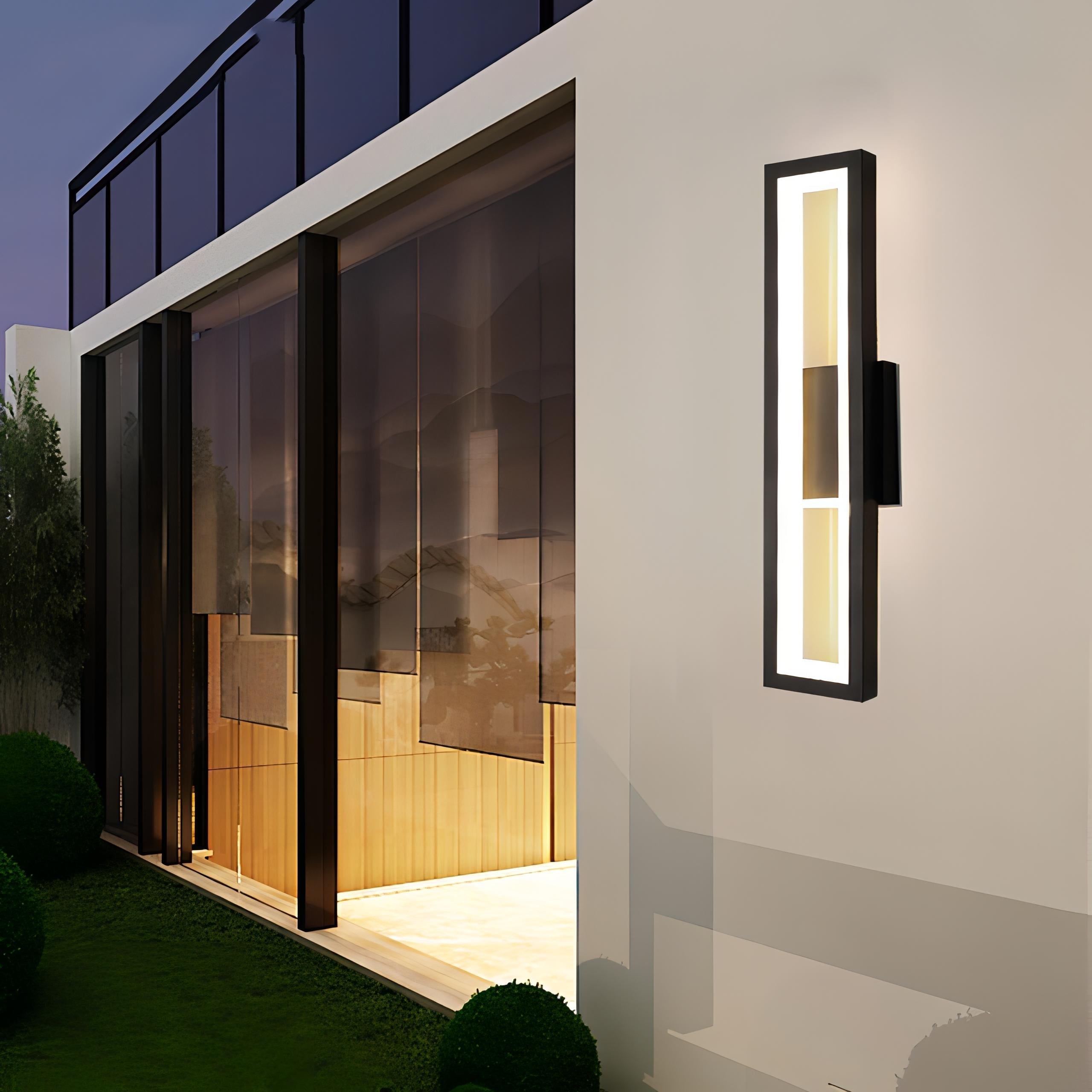 Vihann - Outdoor Modern IP65 LED Long Rectangle Wall Light