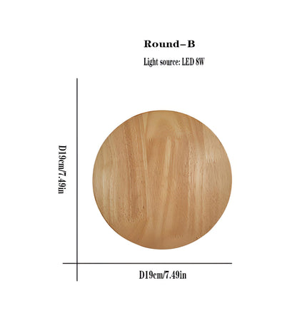 Willow - Nordic Sconce Round Wooden Wall Light