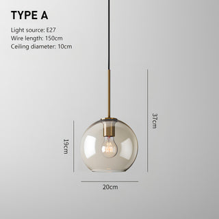 Waylor - Hanging Pendant Industrial Glass Lamp