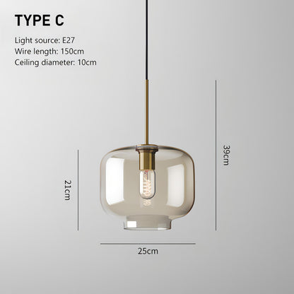 Waylor - Hanging Pendant Industrial Glass Lamp
