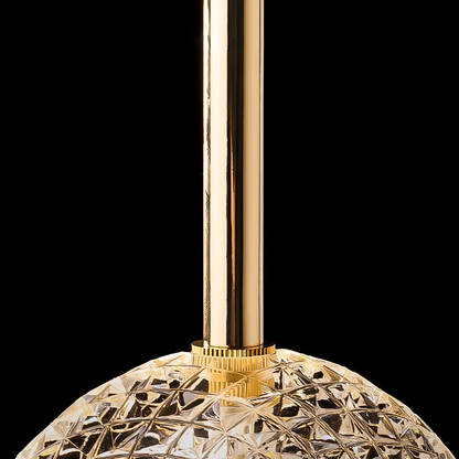 Breena - Modern Round Tube Patterned Glass Hanging Ceiling Light