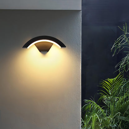 Basil - Curved Pan Outdoor Wall Light Bar