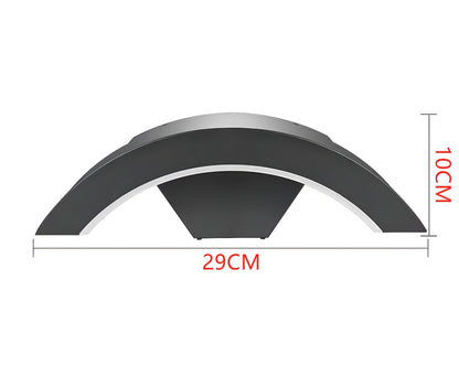 Basil - Curved Pan Outdoor Wall Light Bar