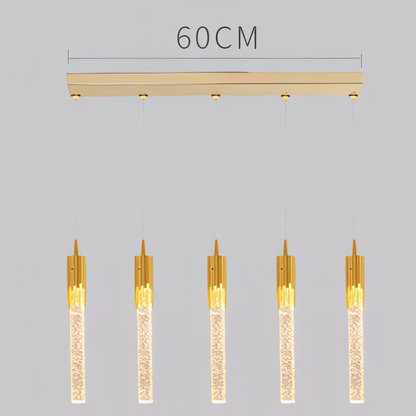 Thatcher - Gold Crystal Hanging Tube Chandelier