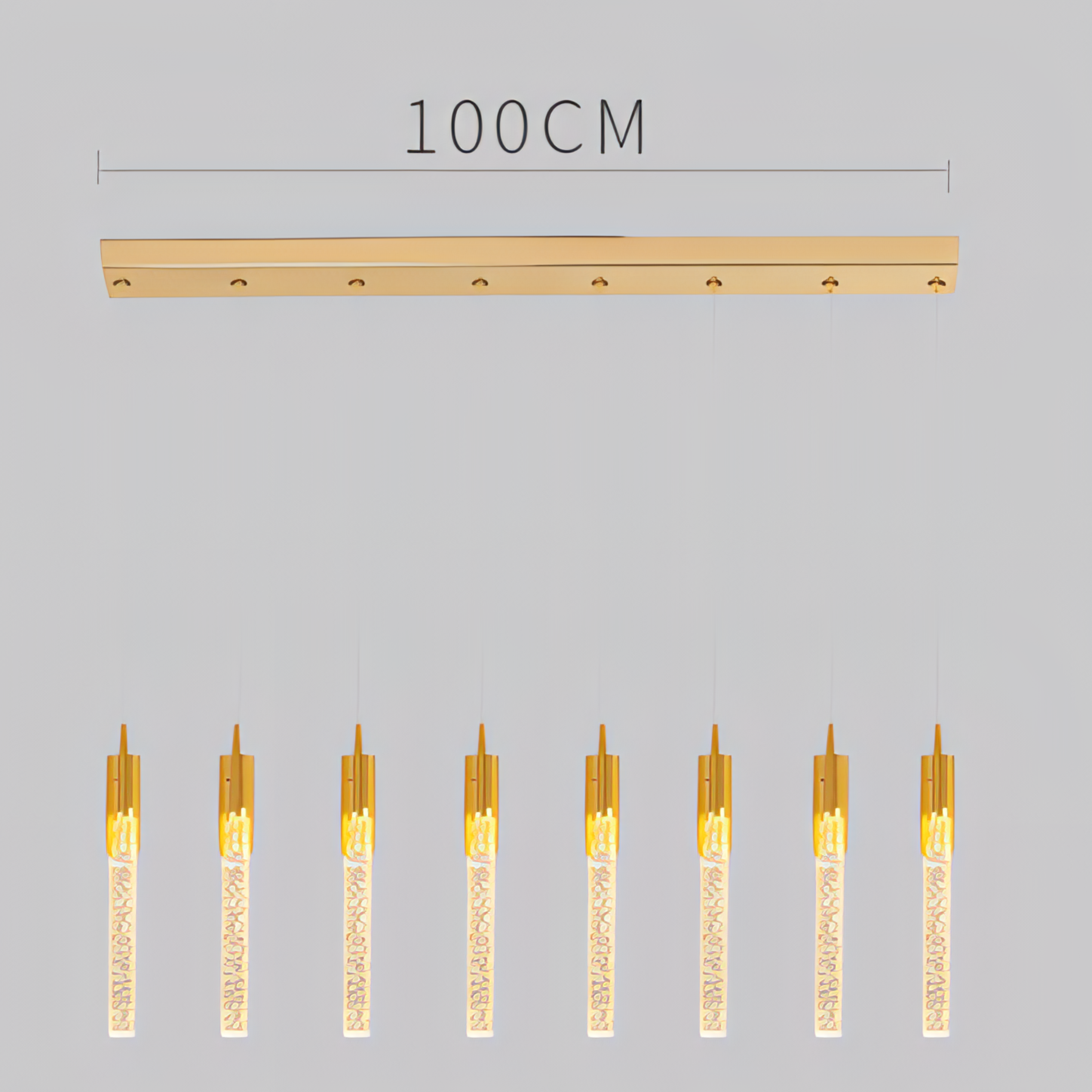 Thatcher - Gold Crystal Hanging Tube Chandelier