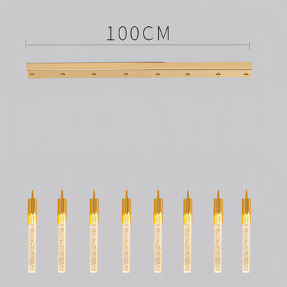 Thatcher - Gold Crystal Hanging Tube Chandelier