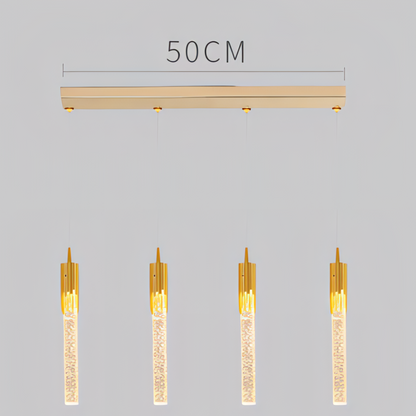 Thatcher - Gold Crystal Hanging Tube Chandelier