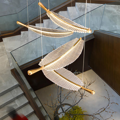Huxley - Gold Leaf Adjustable Hanging Chandelier