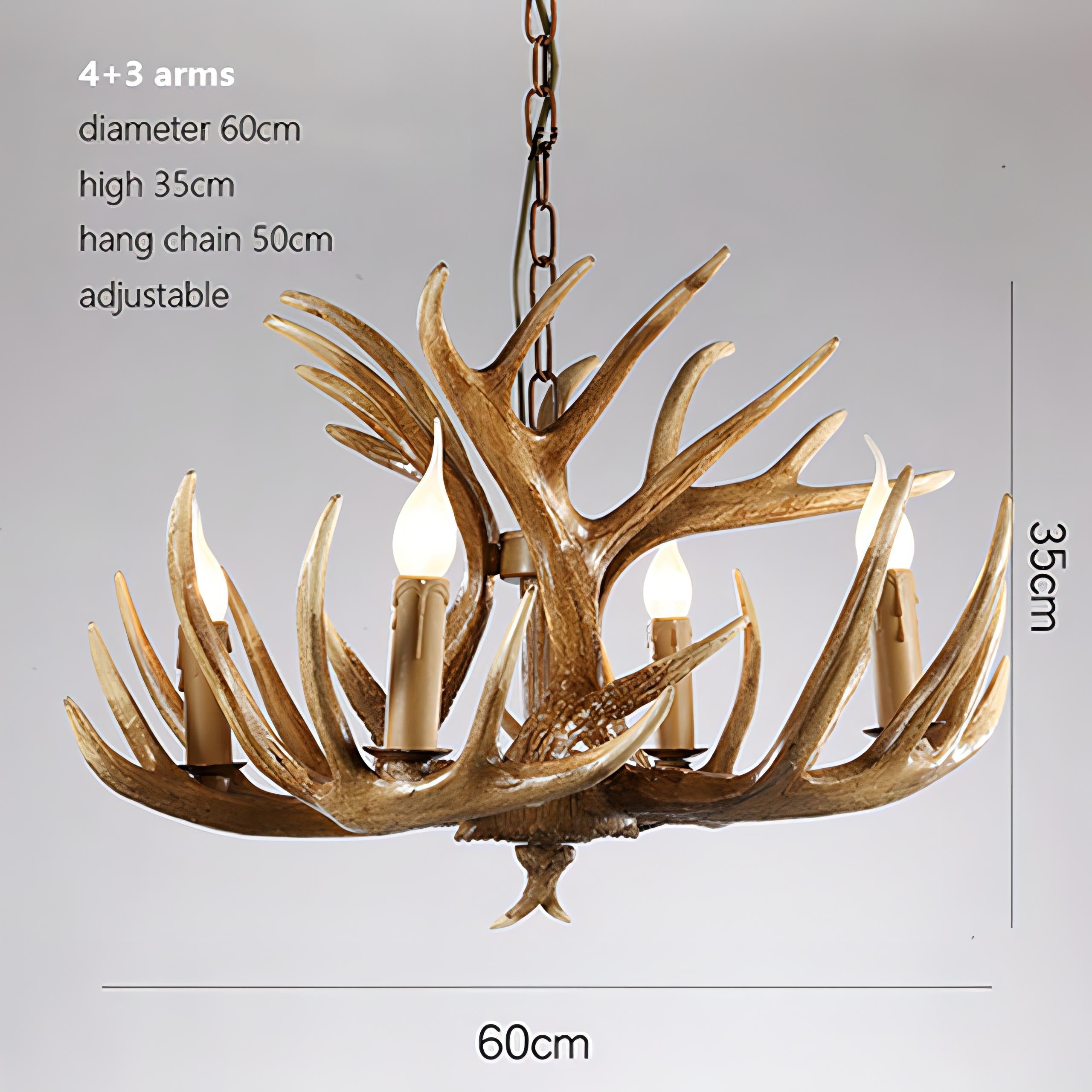 Skye - Antler Vintage Wood Ceiling Chandelier
