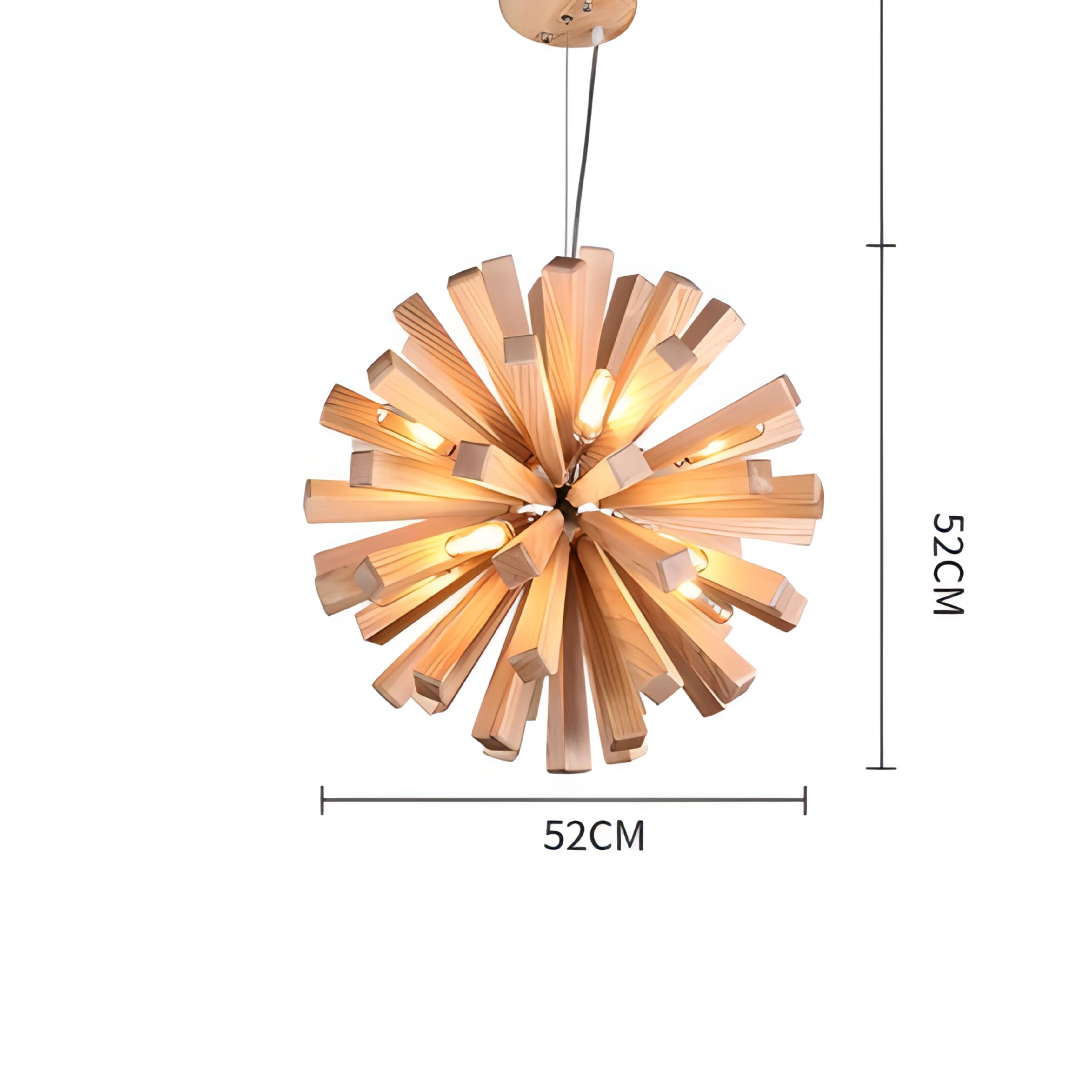 Miekah - Wooden Star Hanging Ceiling Light