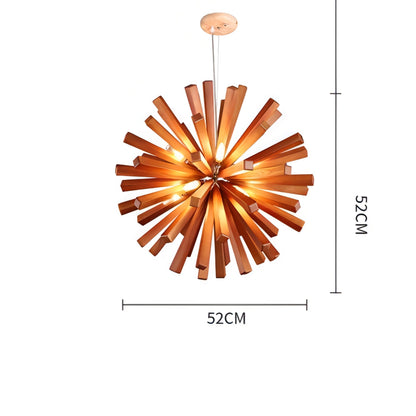 Miekah - Wooden Star Hanging Ceiling Light